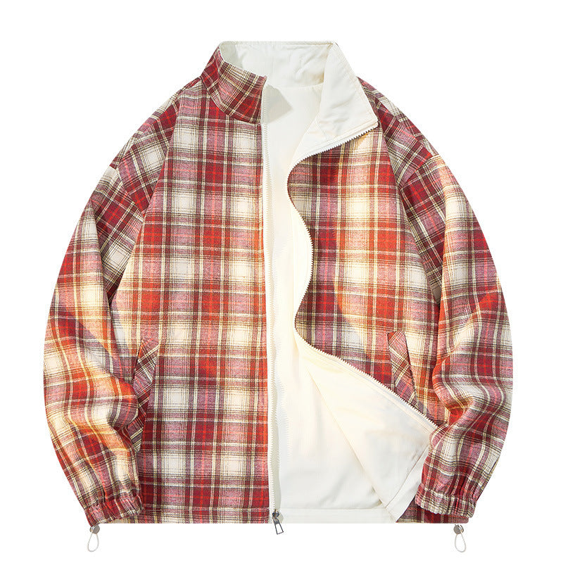 Reversible Jacket Coat Men's Autumn Japanese Loose Casual Stand Collar Reversible Jacket Coat Men's Autumn Japanese Loose Casual Stand Collar