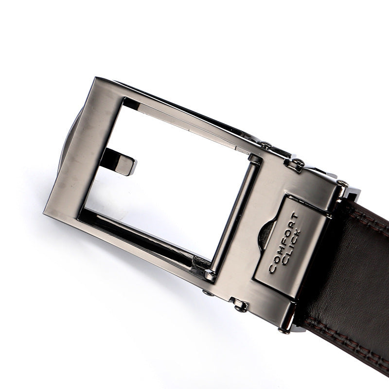 Two-layer Cowhide Fake Needle Automatic Buckle Men's Special Belt Two-layer Cowhide Fake Needle Automatic Buckle Men's Special Belt