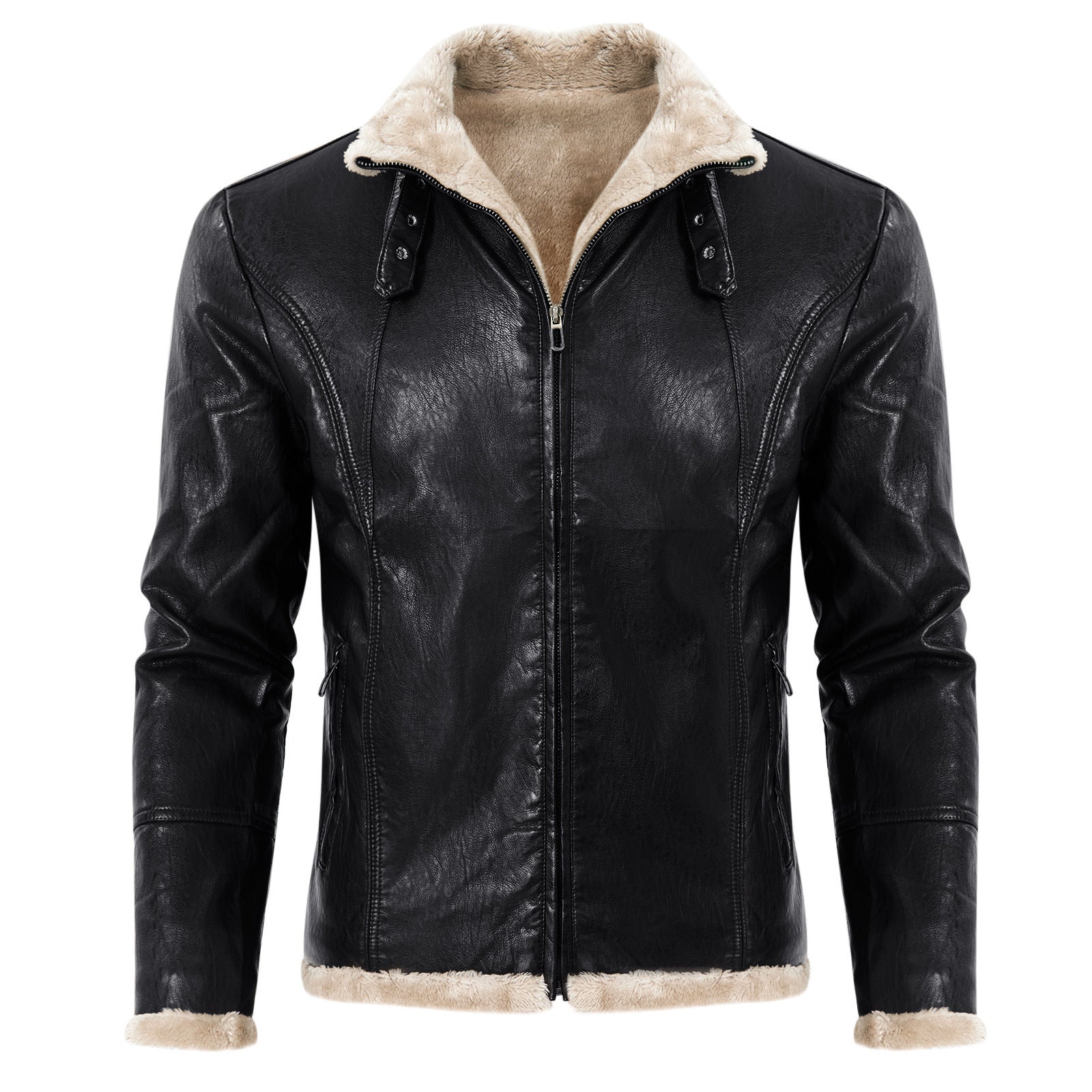 PU Leather Men's Coat Winter Warm PU Leather Men's Coat Winter Warm