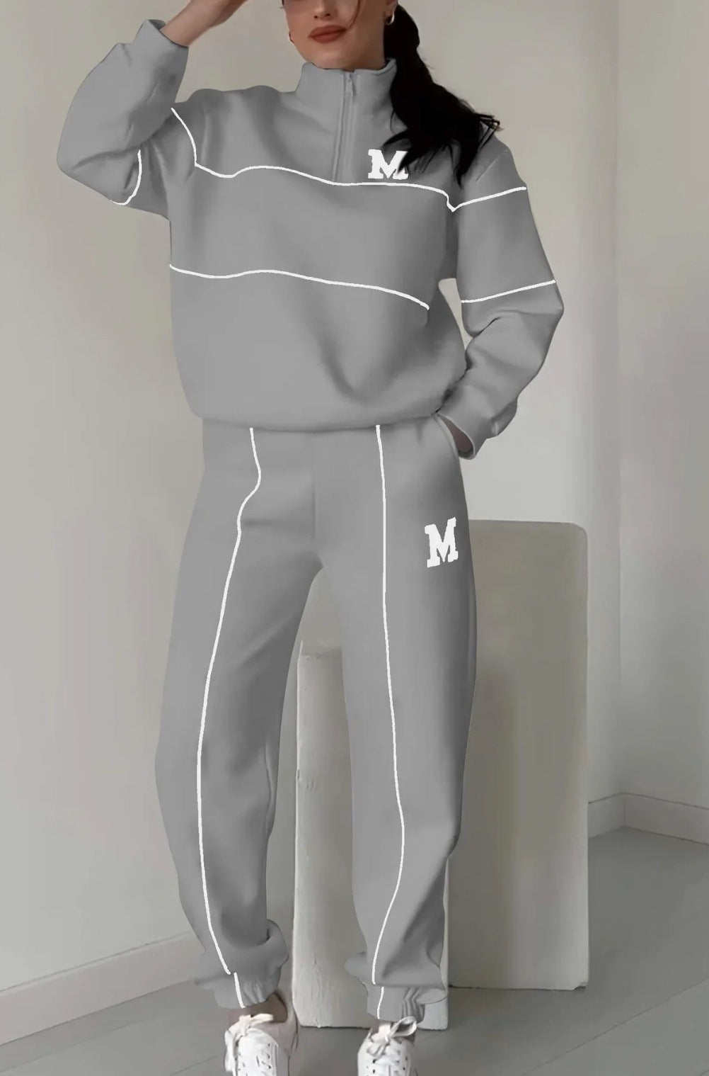 Womens 2 Piece Outfits Lounge Hoodless Pullover Sweatshirt Sweatsuit Sets Sweatshirt Baggy Fashion Sweatpants With Pockets Womens 2 Piece Outfits Lounge Hoodless Pullover Sweatshirt Sweatsuit Sets Sweatshirt Baggy Fashion Sweatpants With Pockets