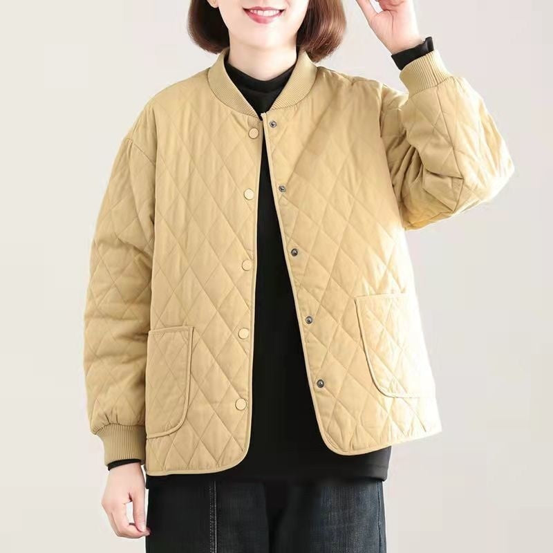 Cotton Coat Women's Autumn And Winter Rhombic Quilted Thin And Lightweight Cotton-padded Jacket Cotton Coat Women's Autumn And Winter Rhombic Quilted Thin And Lightweight Cotton-padded Jacket