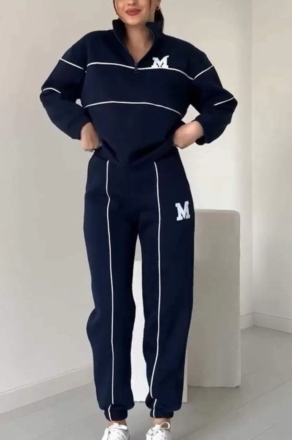 Womens 2 Piece Outfits Lounge Hoodless Pullover Sweatshirt Sweatsuit Sets Sweatshirt Baggy Fashion Sweatpants With Pockets Womens 2 Piece Outfits Lounge Hoodless Pullover Sweatshirt Sweatsuit Sets Sweatshirt Baggy Fashion Sweatpants With Pockets