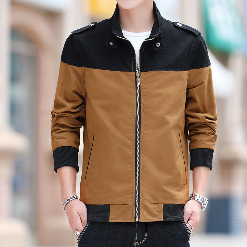Men's Color Stitching Stand-collar Jacket Men's Color Stitching Stand-collar Jacket