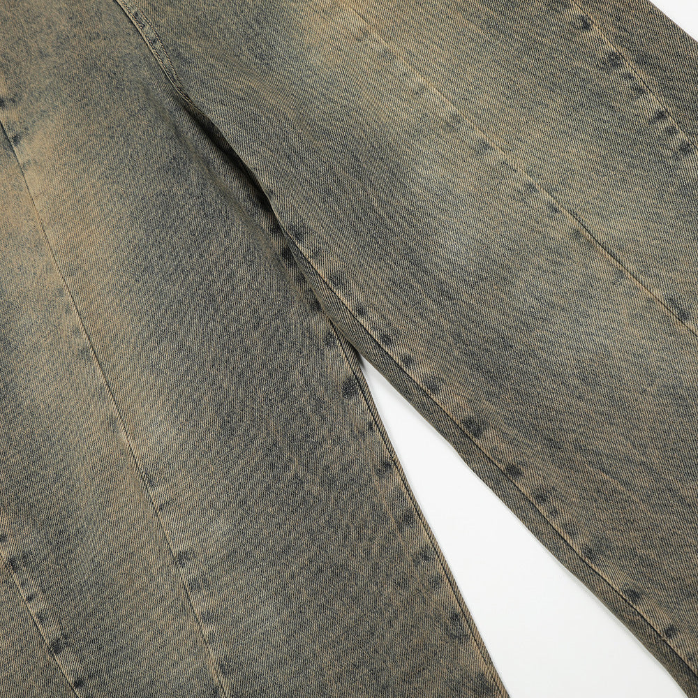 Washed Jeans Punk Fashion Brand Men Washed Jeans Punk Fashion Brand Men