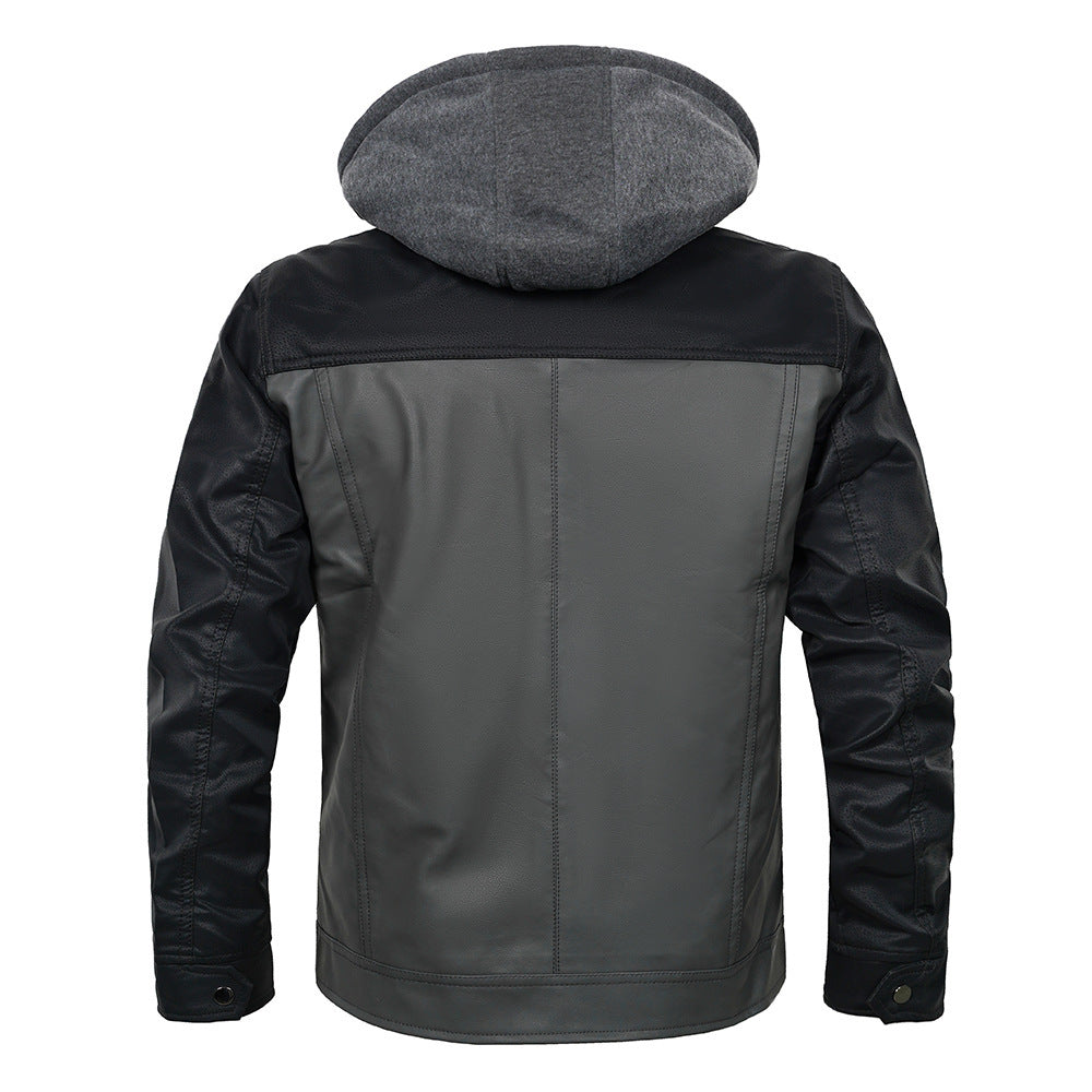 Stitching Fashion Leather Jacket Coat Stitching Fashion Leather Jacket Coat