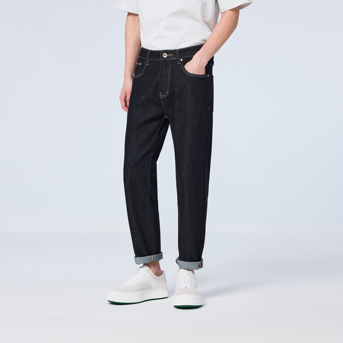 Black Technology Cool Jeans Loose Straight Casual Cropped Pants Black Technology Cool Jeans Loose Straight Casual Cropped Pants