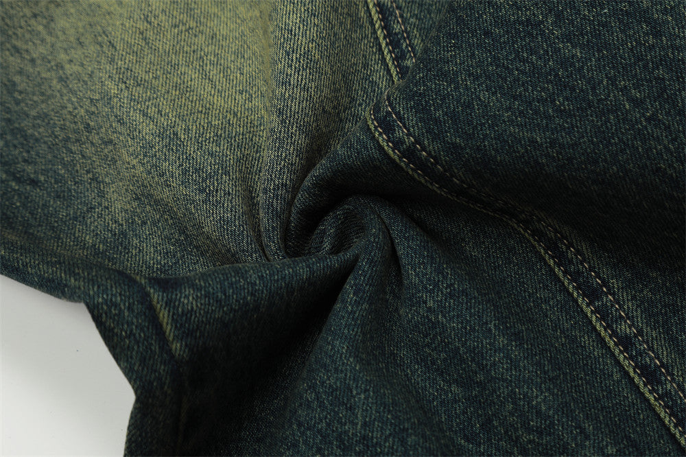 Loose Washed-out Straight Jeans For Men Loose Washed-out Straight Jeans For Men