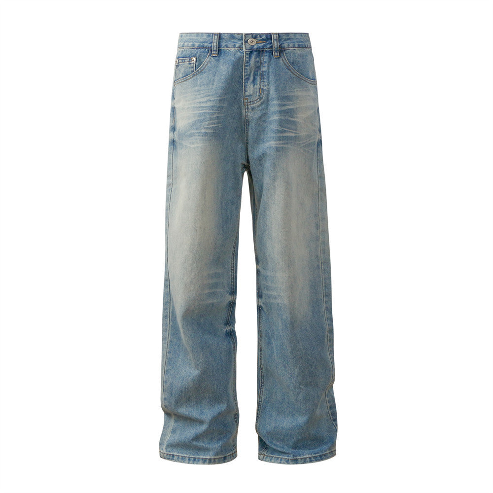 Fashion Washing Gradient Wide-leg Jeans Men Fashion Washing Gradient Wide-leg Jeans Men
