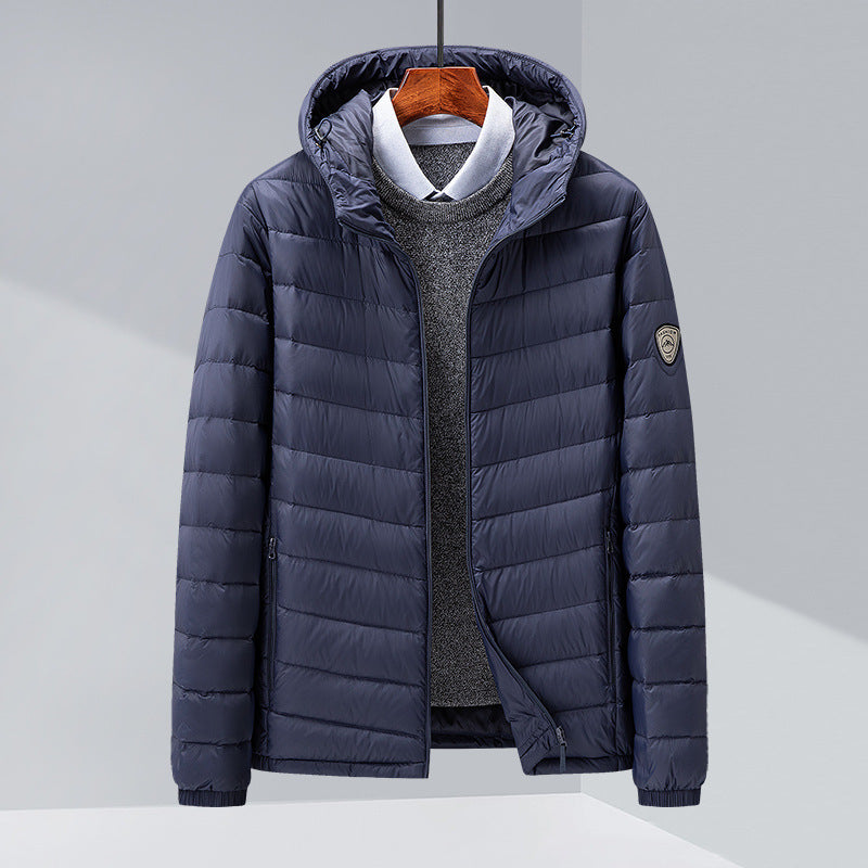Men's Thin Hood Down Jacket Trendy Korean Slim Fit White Duck Down Men's Thin Hood Down Jacket Trendy Korean Slim Fit White Duck Down