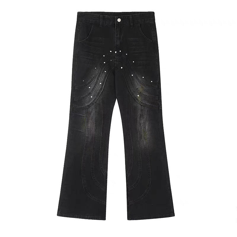 Men's Design Stitching Jeans Loose Men's Design Stitching Jeans Loose