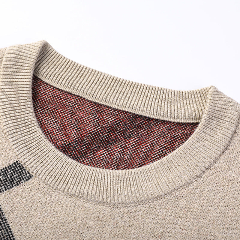 Autumn Sweater Men's Casual Loose Print Autumn Sweater Men's Casual Loose Print