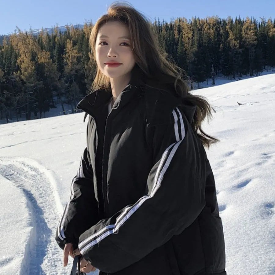 Thickened Cotton Padded Coat Hooded Zip Jacket Thickened Cotton Padded Coat Hooded Zip Jacket