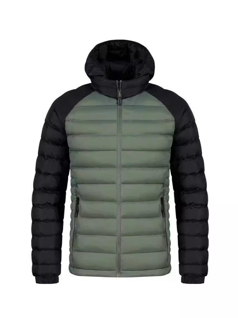 Men's Fleece-lined Thick Hooded Rib Cotton-padded Jacket Men's Fleece-lined Thick Hooded Rib Cotton-padded Jacket