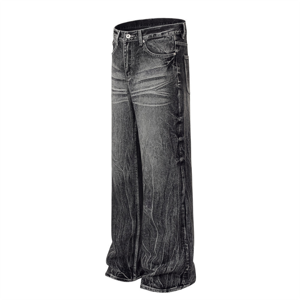 Water Ripple Straight Jeans For Men Water Ripple Straight Jeans For Men