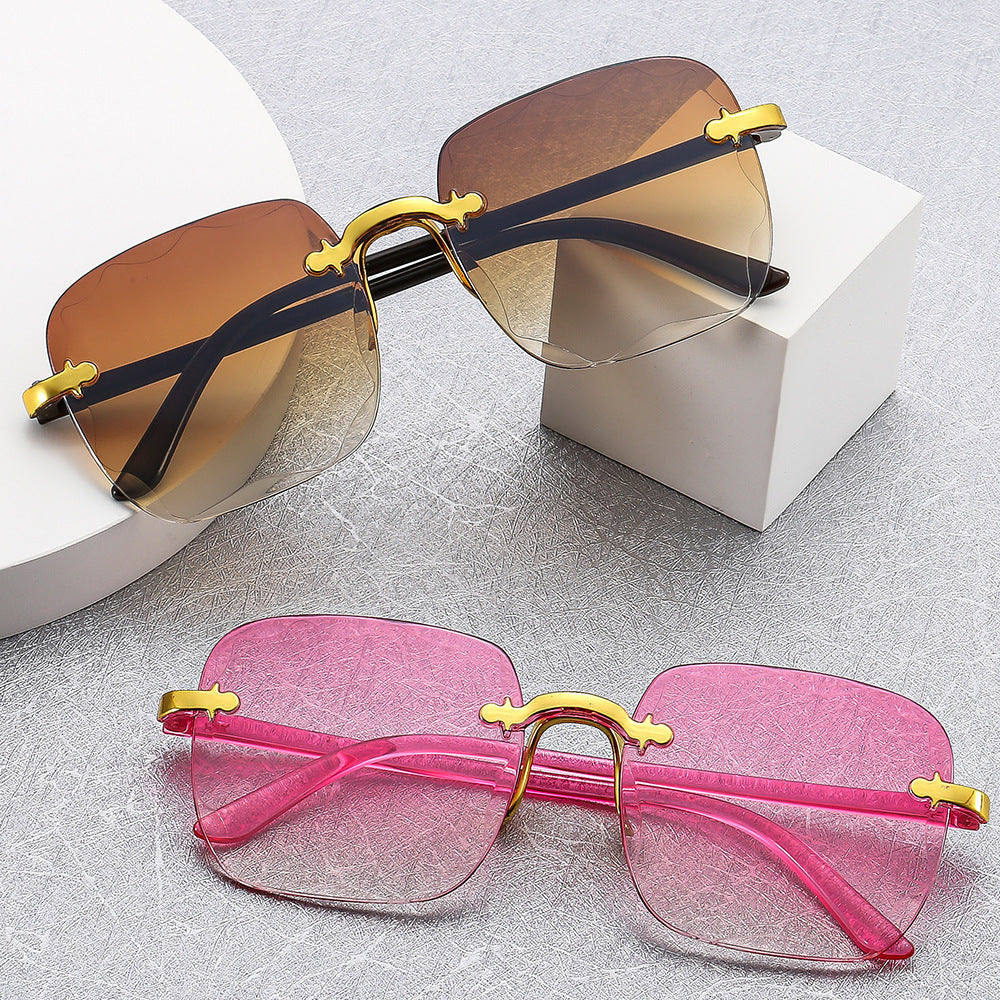 Frameless Trimming Internet-famous Sunglasses Women Frameless Trimming Internet-famous Sunglasses Women