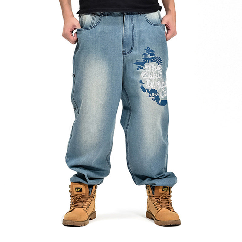 Hip-hop Style Denim Loose Casual Men's Jeans Hip-hop Style Denim Loose Casual Men's Jeans