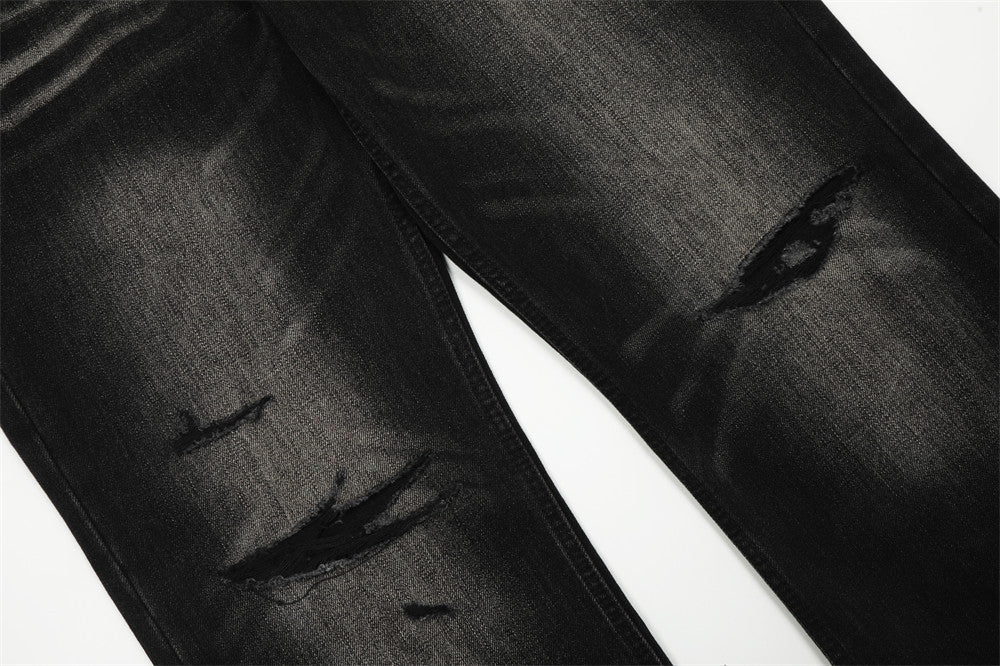 Retro Tattered Jeans Denim Trousers For Men Retro Tattered Jeans Denim Trousers For Men