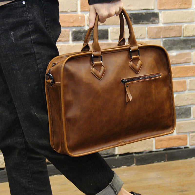 Crazy Horse Leather Men's Handbag Crazy Horse Leather Men's Handbag
