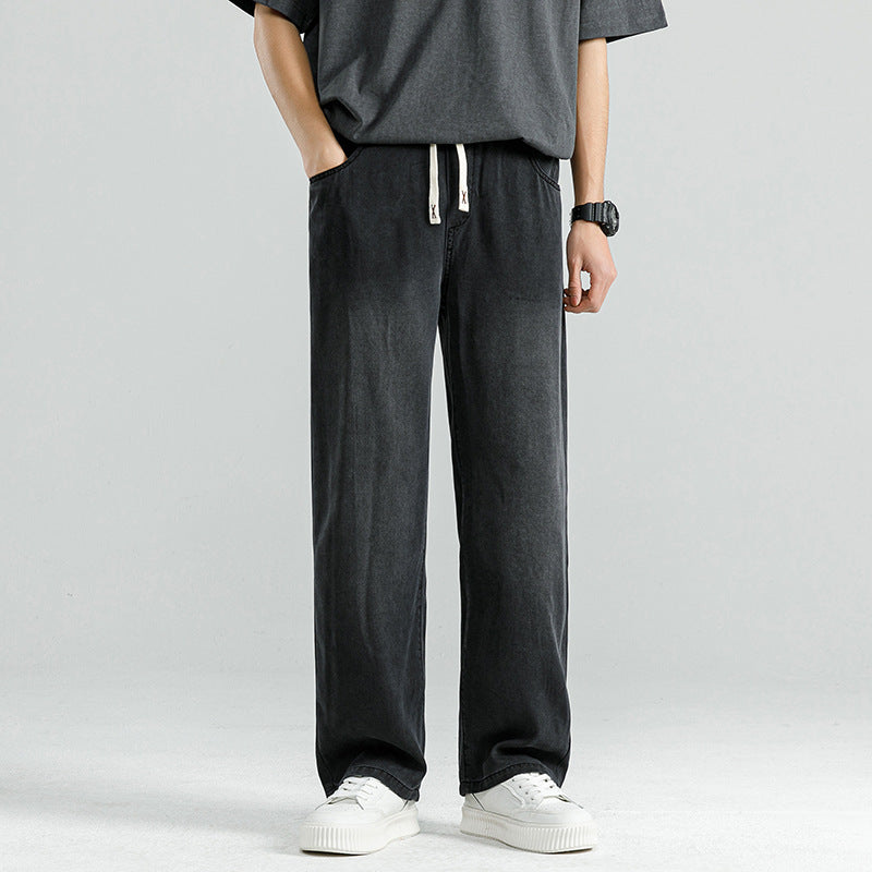 Men's Teen Trend All-match Loose Drawstring Straight-leg Pants Men's Teen Trend All-match Loose Drawstring Straight-leg Pants