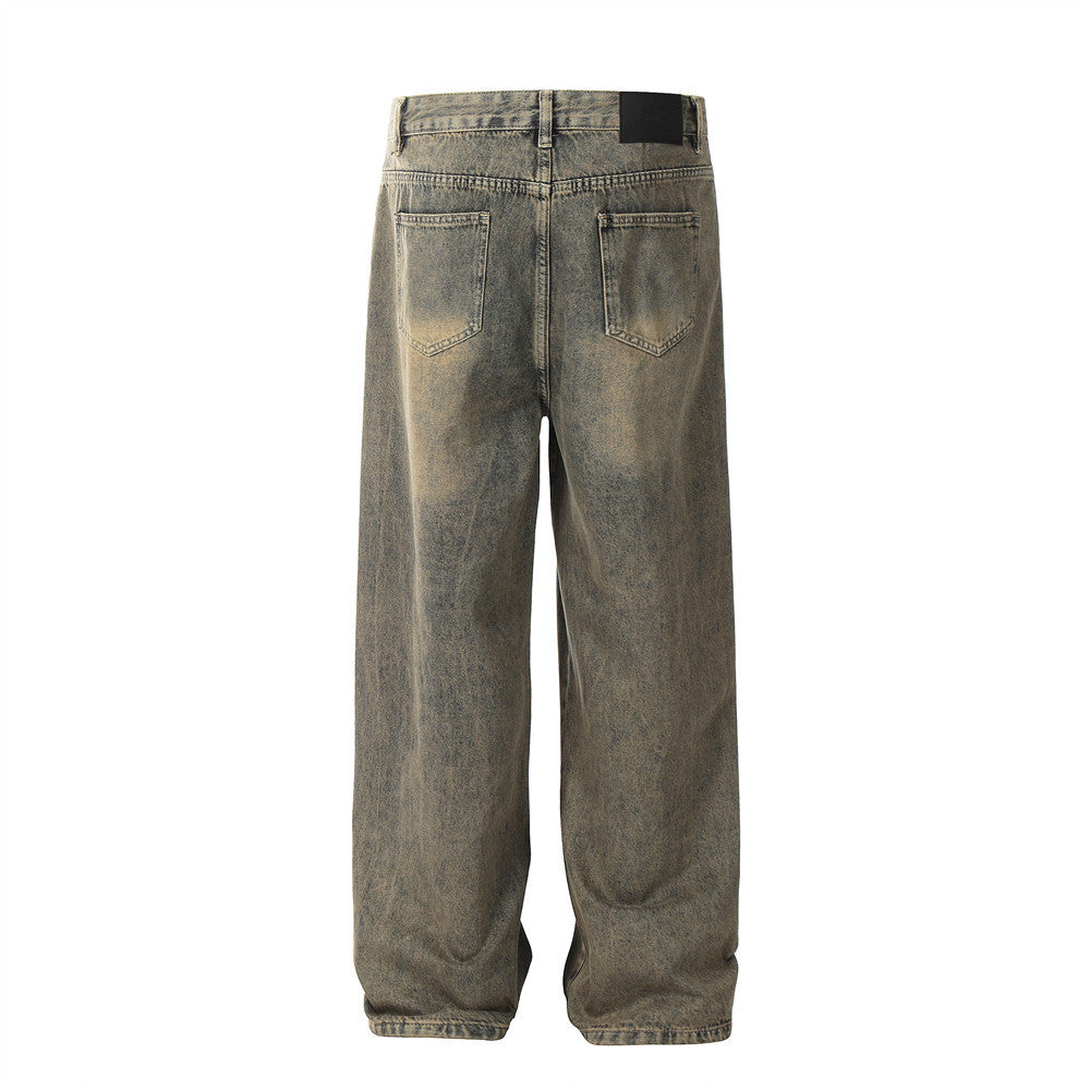 Washed Jeans Punk Fashion Brand Men Washed Jeans Punk Fashion Brand Men