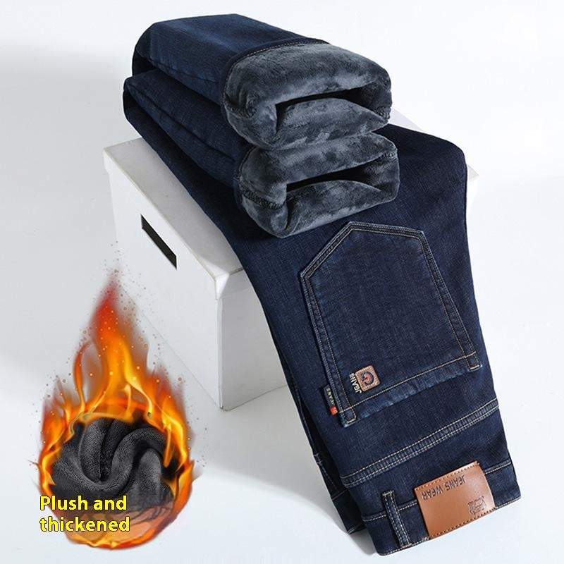 Fleece-lined Thickened Men's Loose Straight Trousers New Fleece-lined Thickened Men's Loose Straight Trousers New