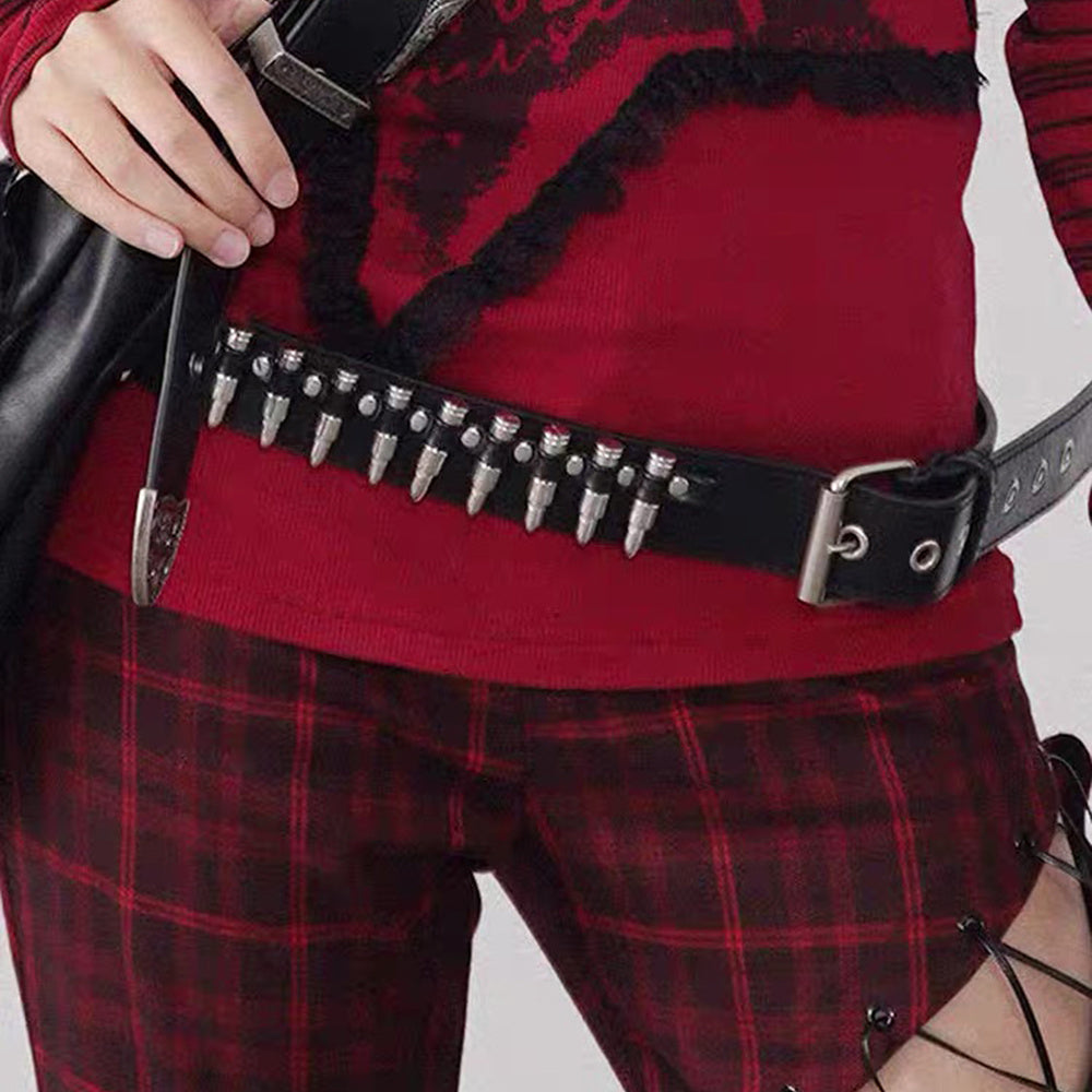 Rivet Belt Rock Trend Punk Bullet Black Belt Men And Women Personality Fashion Hip-hop Accessories Rivet Belt Rock Trend Punk Bullet Black Belt Men And Women Personality Fashion Hip-hop Accessories