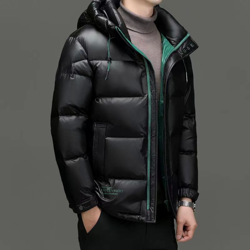New Winter Down Jacket Men's Duck Down Cold-proof Black Gold Graphene Disposable Hooded Jacket New Winter Down Jacket Men's Duck Down Cold-proof Black Gold Graphene Disposable Hooded Jacket