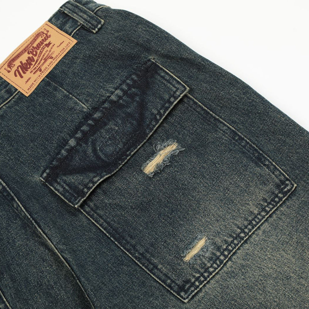 Punk Ripped Cargo Jeans Men's Clothing Punk Ripped Cargo Jeans Men's Clothing