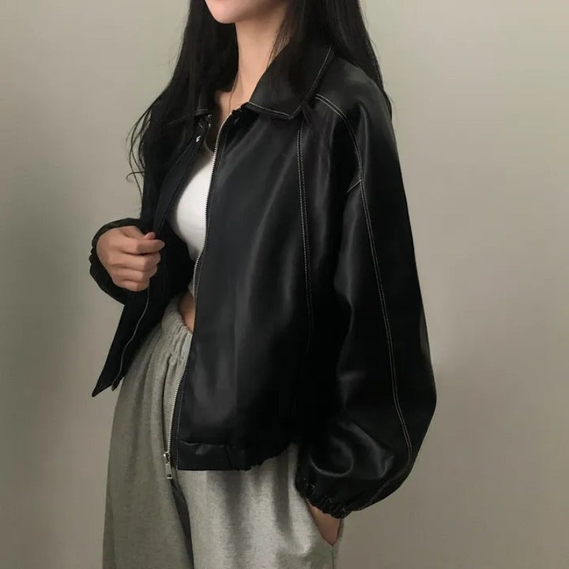 Fashion And Handsome Leather Coat Women Fashion And Handsome Leather Coat Women