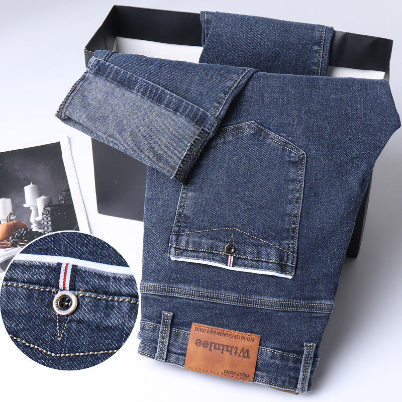 Jeans Men's Straight Loose Casual Pants Fleece-lined Thickened Men's Pants Jeans Men's Straight Loose Casual Pants Fleece-lined Thickened Men's Pants