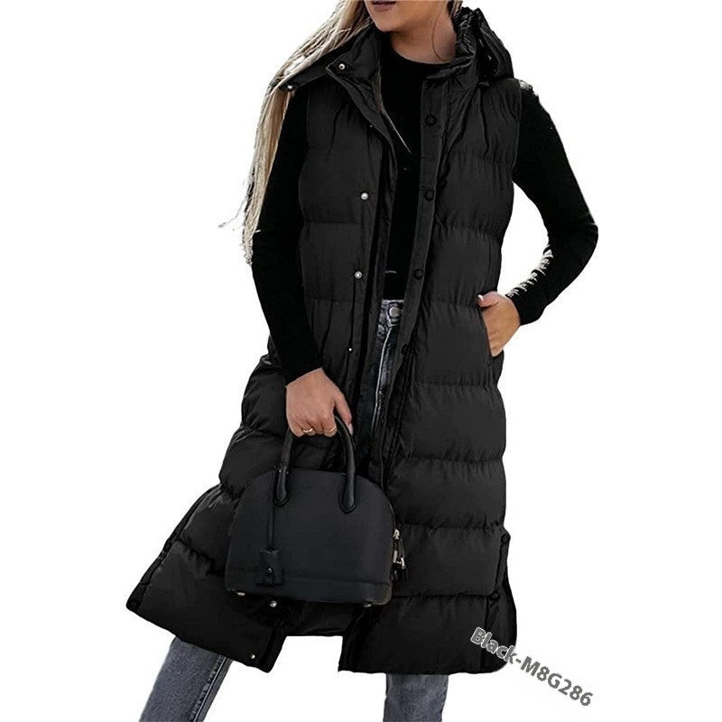 Women's Casual Mid-length Vest Zipper Single-breasted Jacket Women's Casual Mid-length Vest Zipper Single-breasted Jacket