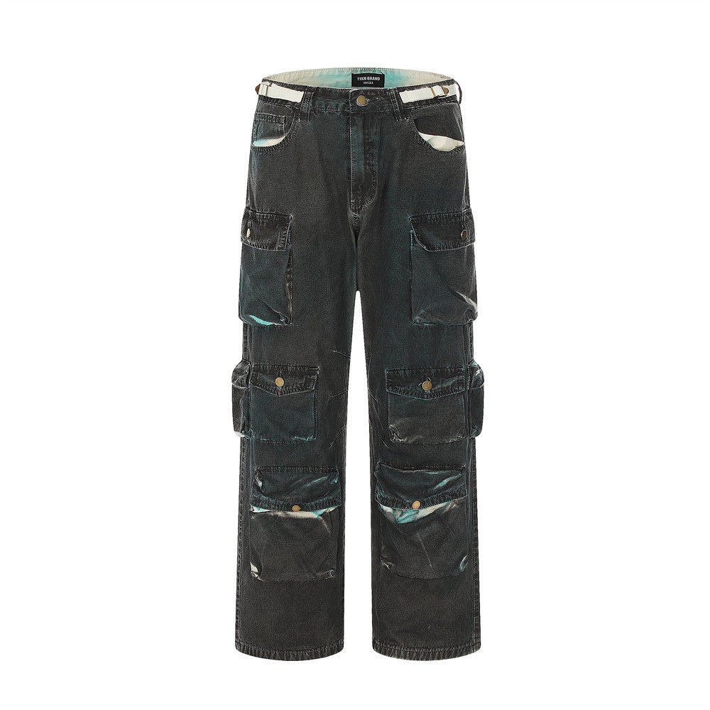 Multi-pocket Workwear Style Jeans For Men Multi-pocket Workwear Style Jeans For Men