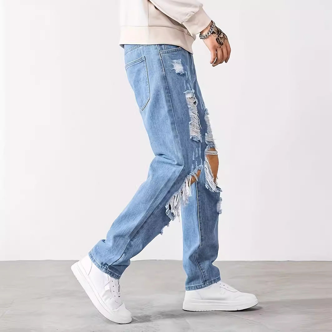 Ripped Men Fashion Brands Korean Style Scrape Cropped Pants Ripped Men Fashion Brands Korean Style Scrape Cropped Pants