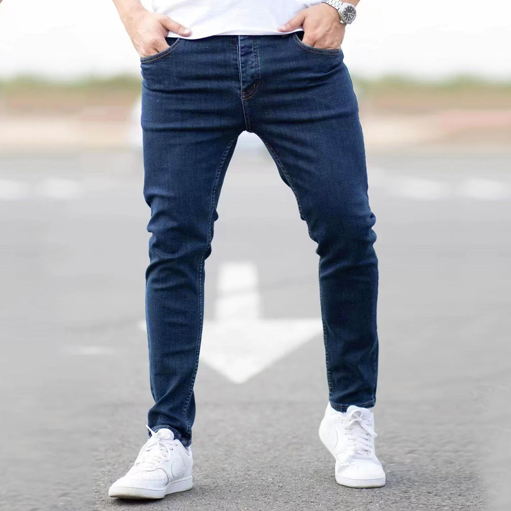 Stretch Denim Men's Pants Skinny Mid Waist Stretch Denim Men's Pants Skinny Mid Waist