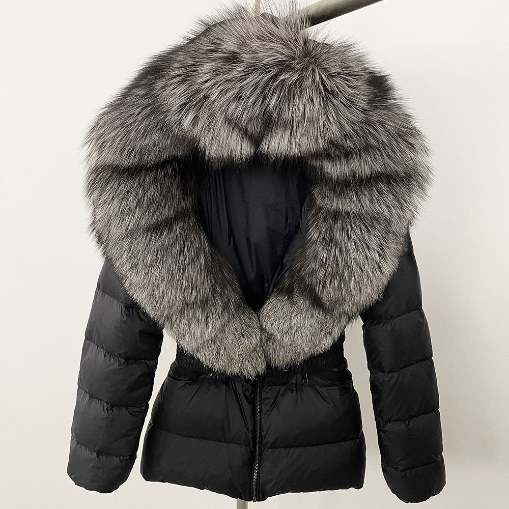 Short Women's Thickened Slim Fit Waist-tight Fur Down Jacket Short Women's Thickened Slim Fit Waist-tight Fur Down Jacket