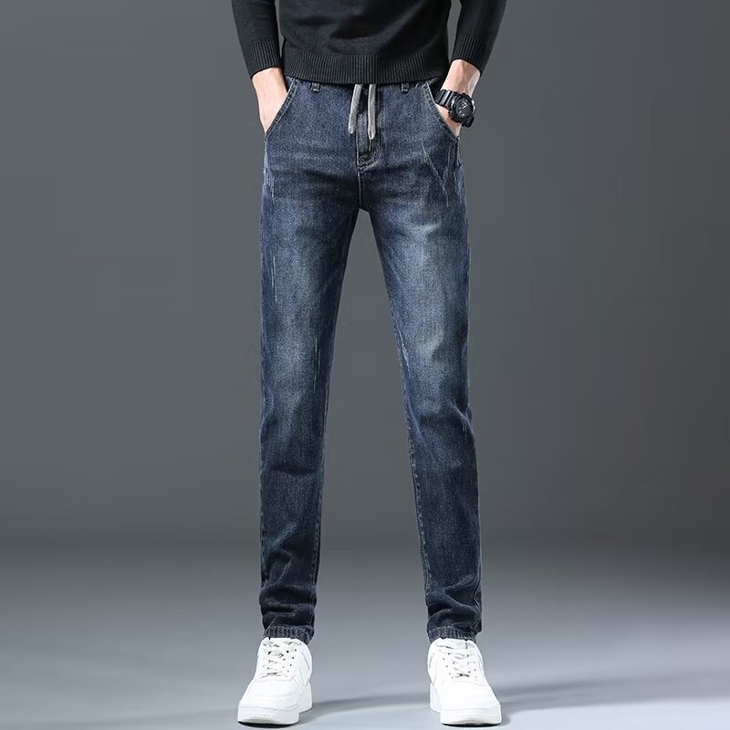 Jeans Men's Straight Loose Elastic All-matching Long Pants Jeans Men's Straight Loose Elastic All-matching Long Pants