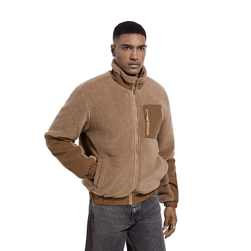 Berber Fleece Coat Men's Autumn And Winter Stand Collar Berber Fleece Coat Men's Autumn And Winter Stand Collar