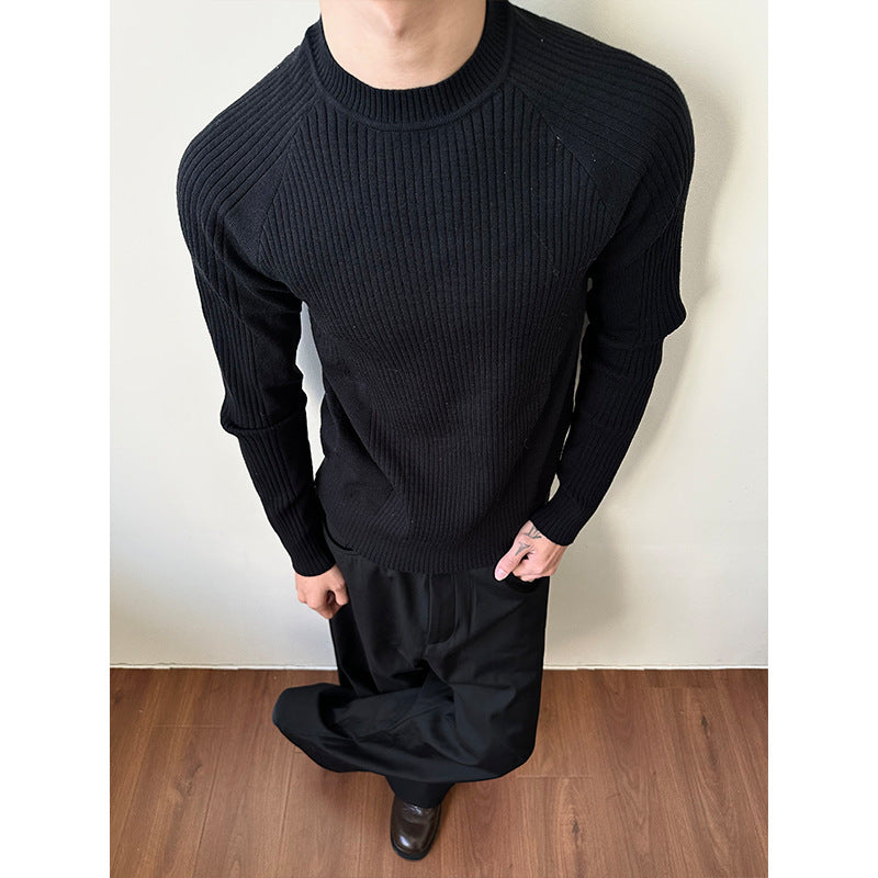 Sunken Stripe Knitted Loose Sweater Sunken Stripe Knitted Loose Sweater