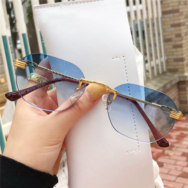 Metal Frameless Sunglasses Men And Women Street Small Frame Fashion Metal Frameless Sunglasses Men And Women Street Small Frame Fashion