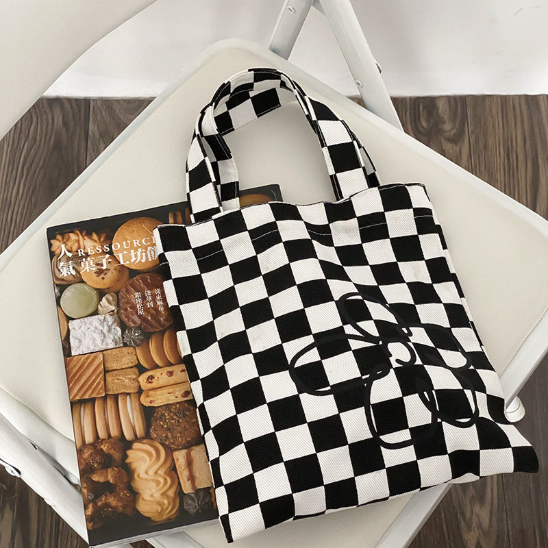 Black And White Small Handbag Ins New Canvas Handbag Women Black And White Small Handbag Ins New Canvas Handbag Women