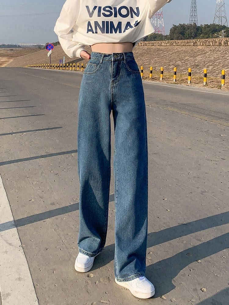 Wide Leg Jeans For Women Bottom Baggy Denim Pants Trousers Wide Leg Jeans For Women Bottom Baggy Denim Pants Trousers