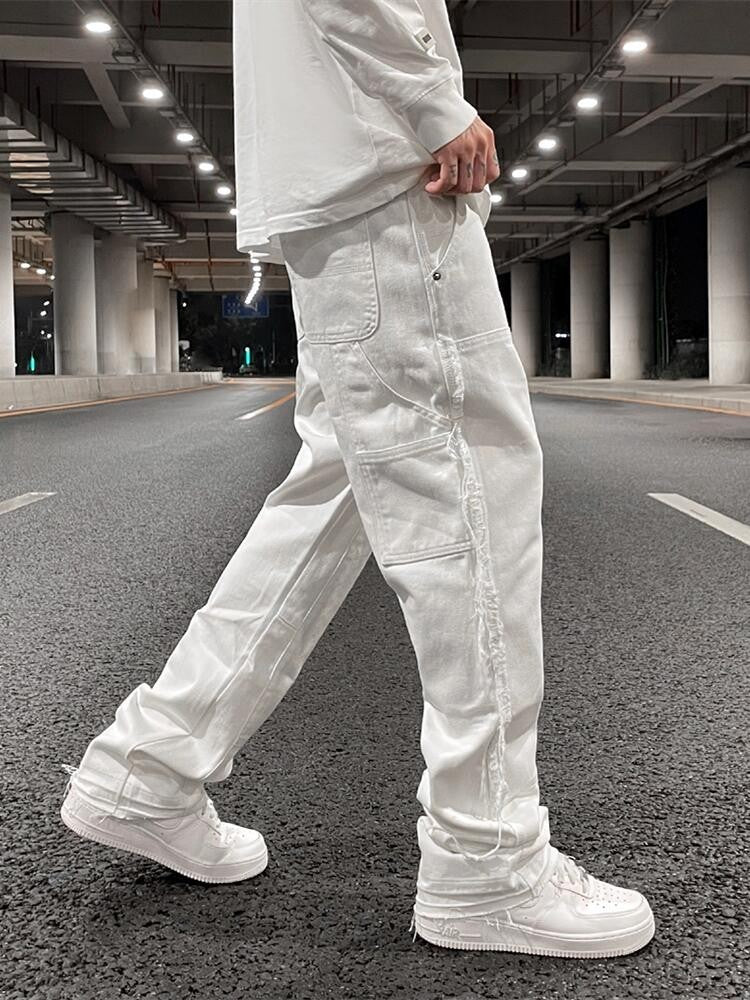High Street Straight Leg Skinny Jeans Men Black And White High Street Straight Leg Skinny Jeans Men Black And White
