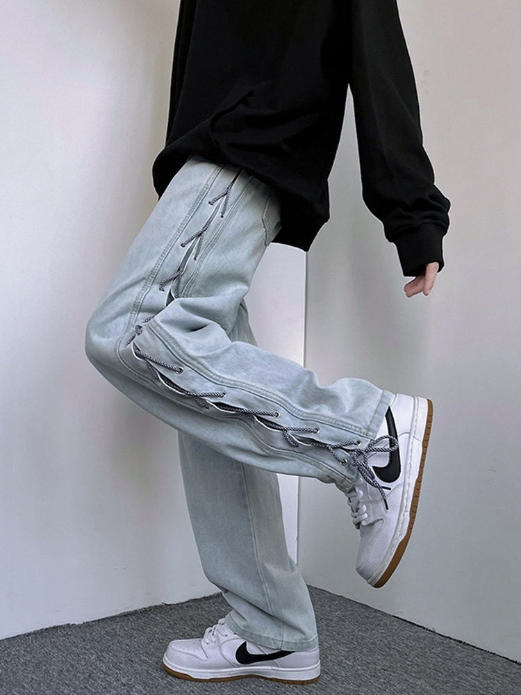Hiphop High Street American Jeans Design Niche Wide Leg Pants For Men Hiphop High Street American Jeans Design Niche Wide Leg Pants For Men