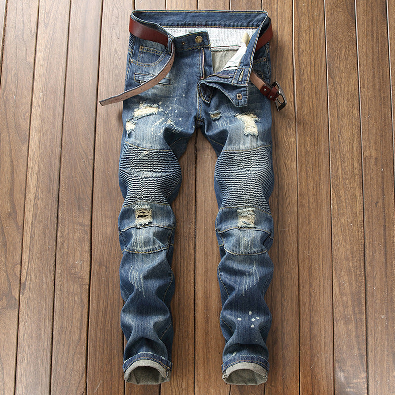 Nostalgic Motorcycle Jeans Small Straight-leg Pants Nostalgic Motorcycle Jeans Small Straight-leg Pants