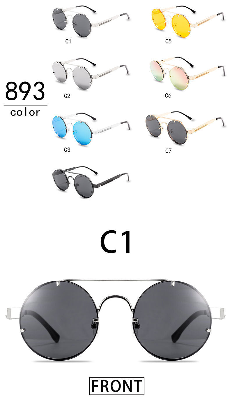 Round Steampunk Sunglasses Brand Design Men Women Metal Punk Round Steampunk Sunglasses Brand Design Men Women Metal Punk
