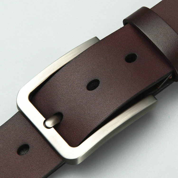 Cowhide Pin Buckle Belt Men's Single-layer Leather Punching Belt Cowhide Pin Buckle Belt Men's Single-layer Leather Punching Belt