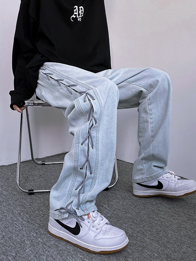 Hiphop High Street American Jeans Design Niche Wide Leg Pants For Men Hiphop High Street American Jeans Design Niche Wide Leg Pants For Men