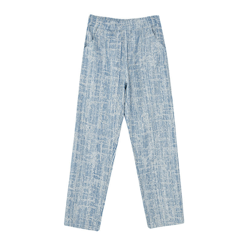 Ins Texture Sense Jacquard Old Loose Jeans Men Ins Texture Sense Jacquard Old Loose Jeans Men