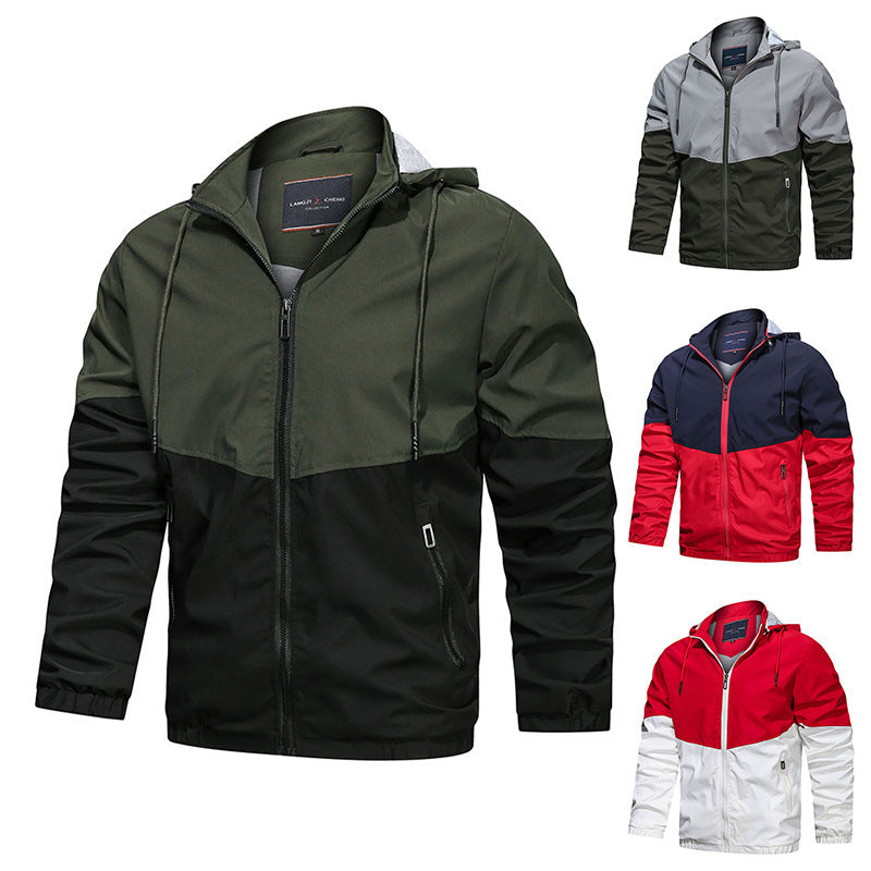 Hooded Stand Collar Casual Men Jacket Hooded Stand Collar Casual Men Jacket