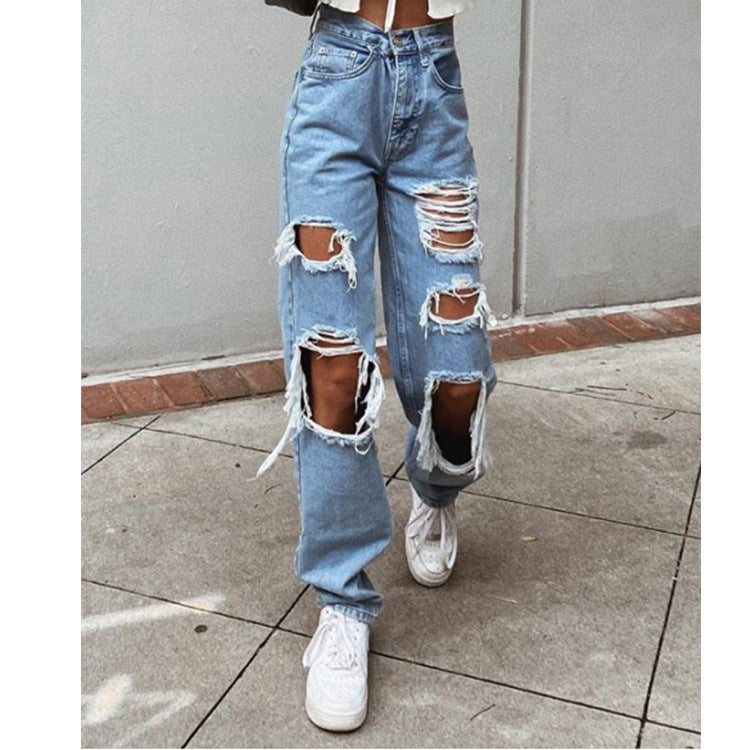 Women Jeans Ripped Slimming Washed Women's Jeans Trousers Women Jeans Ripped Slimming Washed Women's Jeans Trousers
